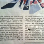 1 - Article in NZZ, 22./23.8.2009 "Der Wettbewerb als Praxistest für Studierende" by Ronald Schenkel