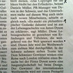 2 - Article in NZZ, 22./23.8.2009 "Der Wettbewerb als Praxistest für Studierende" by Ronald Schenkel